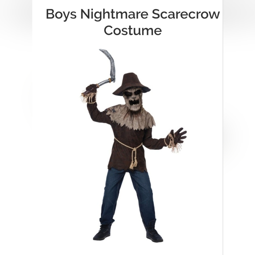 Scary Boys Scarecrow Costume - Dark Brown